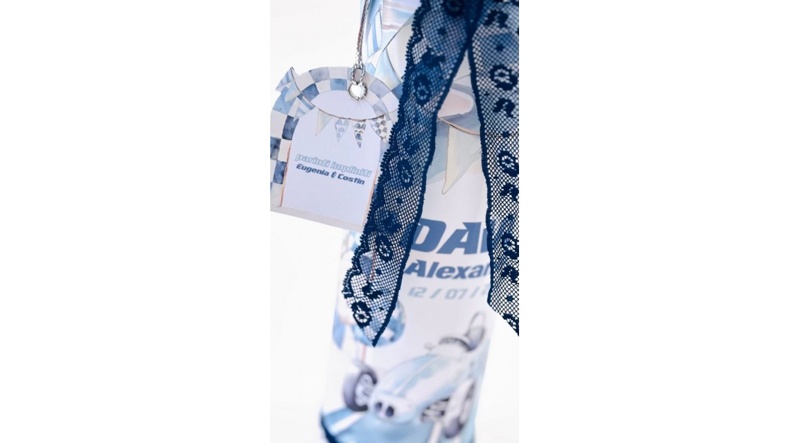 Lumânare botez Blue Racing Car – model stâlp personalizat Formula 1 5